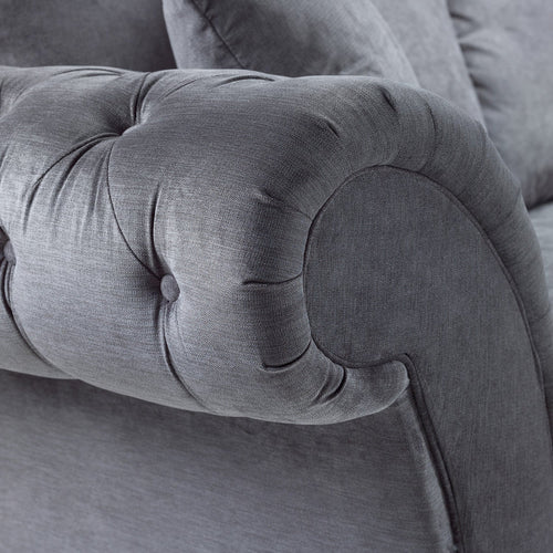 Button-Tufted Scroll Arms